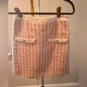SANDRO Pink Tweed with sparkly thread Skirt size 36 (us S)